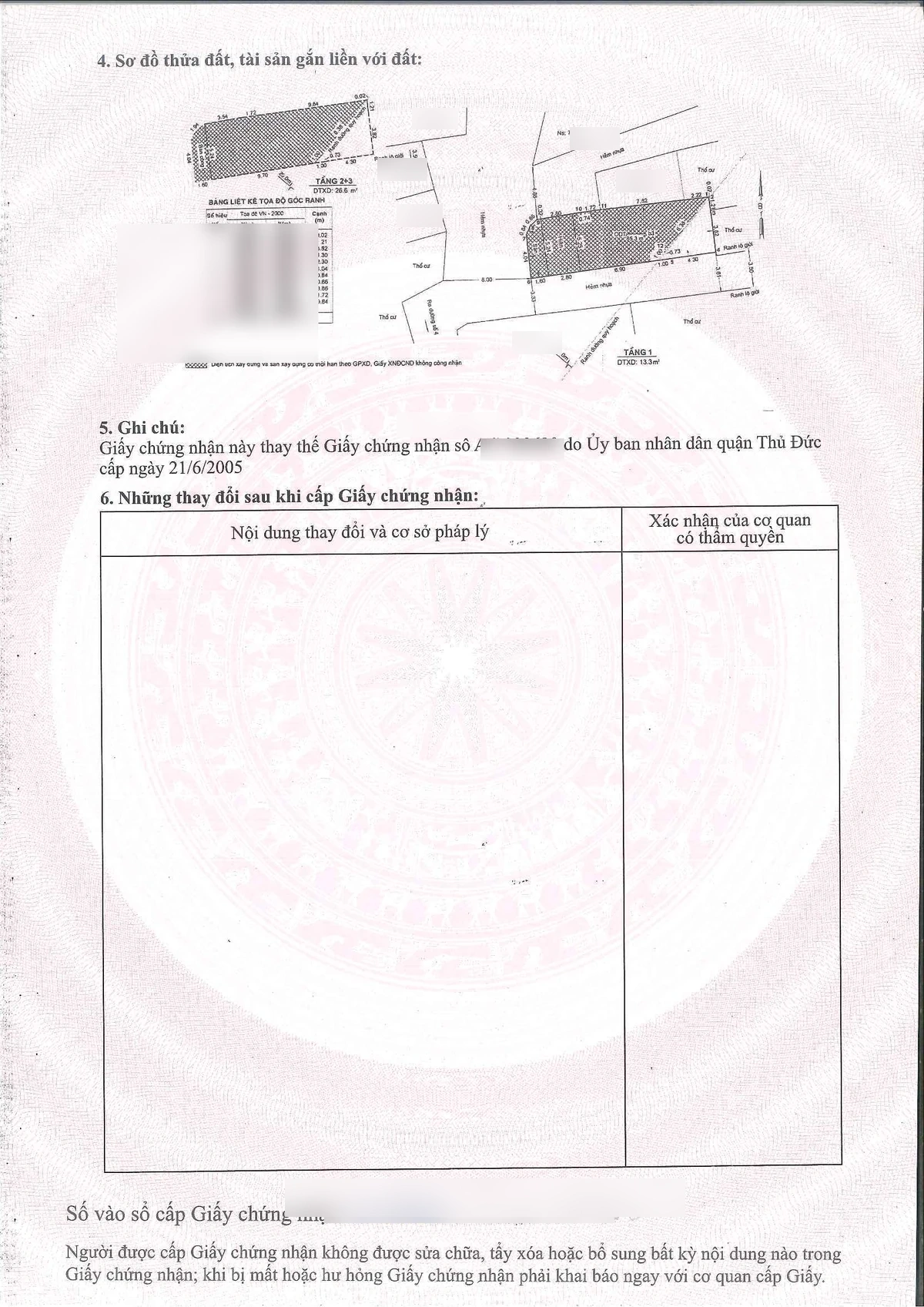 Page 2 Cadastral parcel diagram and registered house footprint in Linh Xuan